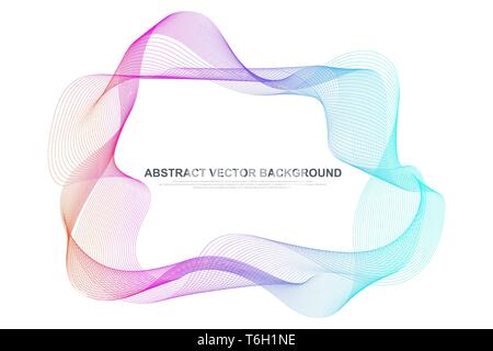 Abstract colorful wave lines background. Circular wireframe mesh logo element. Geometric template for your design brochure, flyer, report, website Stock Vector