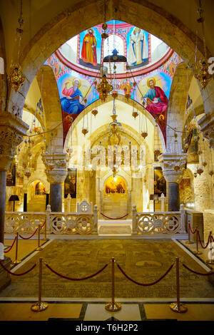 Chapel of Saint Helena in the Church of the Holy Sepulchre, Christian Quarter, Jerusalem, Israel. Stock Photo