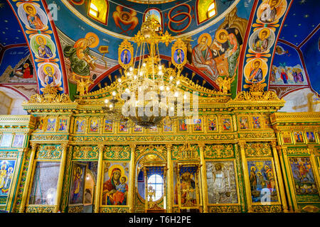 Interior of Greek orthodox church of Saint John in Old Jerusalem, Israel. Stock Photo