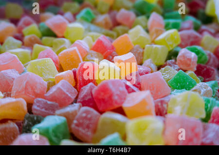 Close-up focused photo of colorful gummy candy Stock Photo