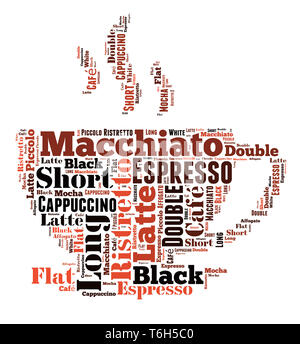 coffee drinks words cloud collage Stock Photo