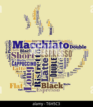 coffee drinks words cloud collage Stock Photo