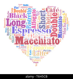 coffee drinks words cloud collage Stock Photo