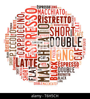 coffee drinks words cloud collage Stock Photo