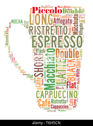 coffee drinks words cloud collage Stock Photo