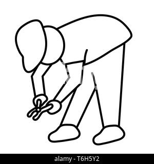 Webbuilder at work. outline isolated stock vector illustration Stock Vector
