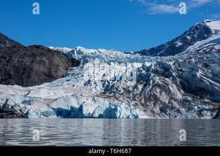 Mendenhall Glacier in summer from the water. Stock Photo