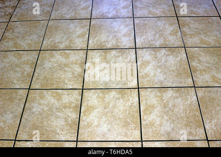 Linoluem Floor. Tiled Effect Floor Background Texture Stock Photo