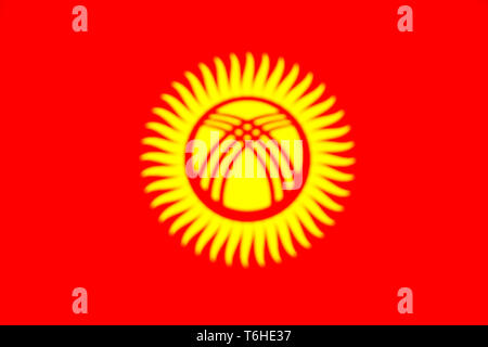abstract blurred background color of the national flag of Kyrgyzstan, Patriotic background Stock Photo