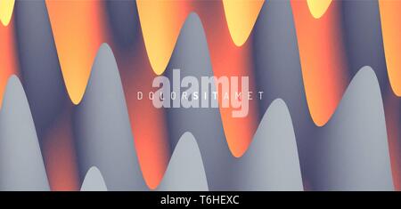 Abstract wavy background for banner, flyer and poster. Dynamic effect. Vector illustration. Cover design template. Can be used for advertising, market Stock Vector