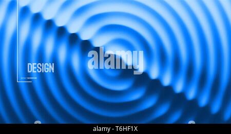 3D wavy background with ripple effect. Abstract vector illustration. Design template. Modern pattern. Stock Vector