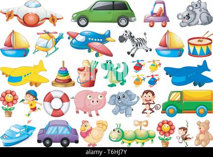 Set of children toy illustration Stock Vector