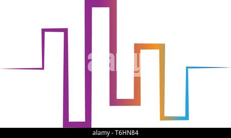 sound wave ilustration logo and vector icon template Stock Vector