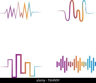sound wave ilustration logo and vector icon template Stock Vector