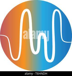sound wave ilustration logo and vector icon template Stock Vector