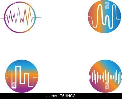 sound wave ilustration logo and vector icon template Stock Vector
