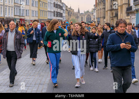 Oxford, UK. 1st May, 2019.  People dancing away from May Day celebrations. Stock Photo