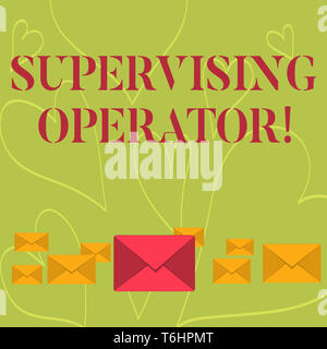 Handwriting text writing Supervising Operator. Conceptual photo monitoring and coordinating the plant operations Pastel Color Closed Envelopes in Diff Stock Photo