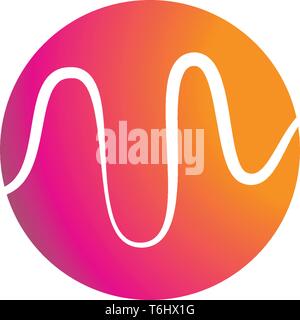 sound wave ilustration logo vector icon template Stock Vector
