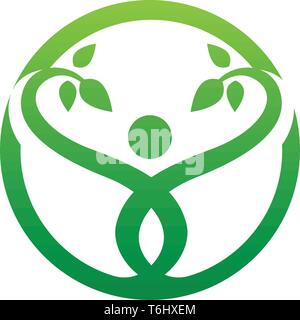 Tree green people identity card vector logo Stock Vector
