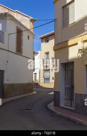 Traditional Spanish Town Houses in a Narrow Street in Albox, Almanzora Valley, Almeria province, Andalucía, Spain Stock Photo