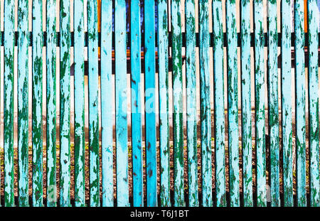 Green blue wooden rustic background of slabs, boards of vertical Stock Photo