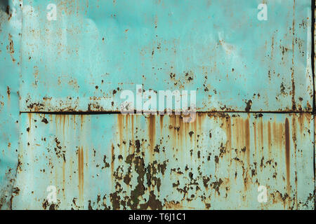 Green turquoise metal iron rusty military grunge background Stock Photo