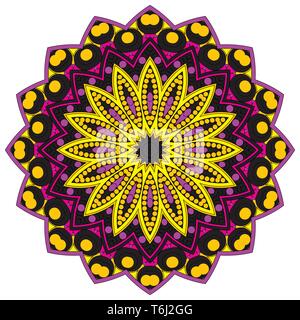 Colored mandal on the white background Stock Vector