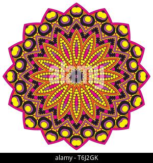 Colored mandal on the white background Stock Vector