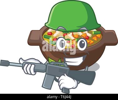 Army minestrone isolated with in the cartoon Stock Vector