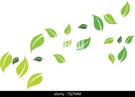 Logos of green Tree leaf ecology Stock Vector