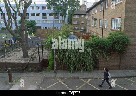A children's playground is pictured in Seldon House estate near Battersea Power Station on September 20, 2017.