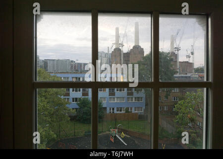 A children's playground is pictured in Seldon House estate near Battersea Power Station on September 20, 2017.