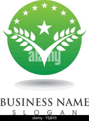 Tree green people identity card vector logo template Stock Vector
