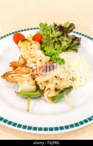 grilled seafood skewer Stock Photo