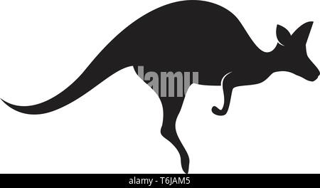 Kangaroo jump animal logo Stock Vector