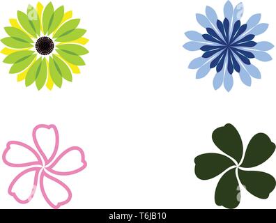 Jasmine flower icon illustration design logo template Stock Vector