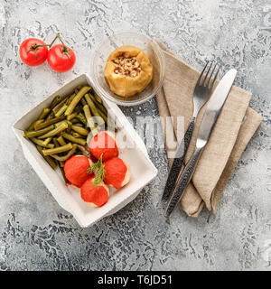 Cooked string beans Stock Photo
