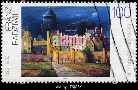 Postage stamp from the Federal Republic of Germany in the German Paintings of the 20th Century series issued in 1995 Stock Photo