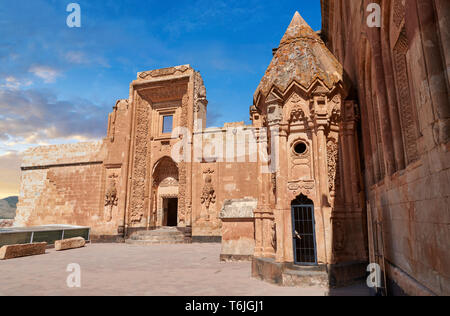 Courtyard and  entrance to the mausoleum of the 18th Century Ottoman architecture of the Ishak Pasha Palace Turkey Stock Photo