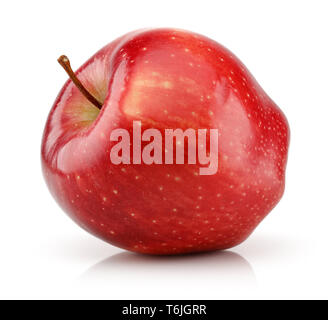 Whole red apple isolated on white background Stock Photo