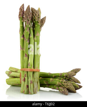 Green asparagus sticks isolated on white background Stock Photo