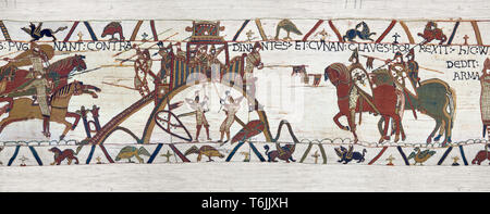 Bayeux Tapestry scene 19 : Duke Willam and his army attack Dinan in ...