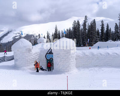 Snow Fort at Keystone Ski Resort, Keystone, Colorado, USA. Stock Photo