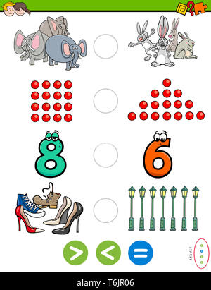 greater less or equal educational puzzle for kids Stock Photo