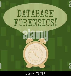 Handwriting text Database Forensics. Conceptual photo identifying transactions within a database system Round Blank Speech Balloon in Pastel Shade and Stock Photo