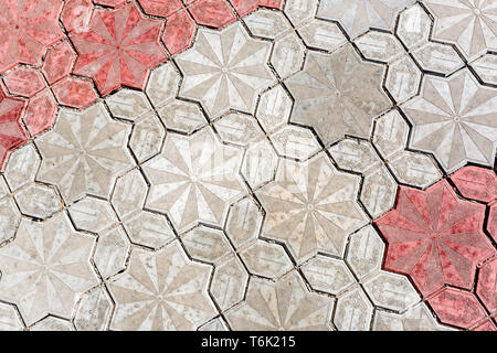 Abstract background of old stone pavement with pattern, close up image Stock Photo