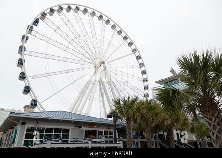 Myrtle Beach Sky Wheel in South Carolina, USA. The wheel offers views over the coast. Stock Photo