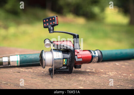 Modern fishing rod Stock Photo