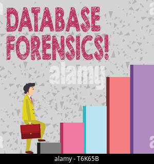 Handwriting text Database Forensics. Conceptual photo identifying transactions within a database system Businessman Carrying a Briefcase is in Pensive Stock Photo